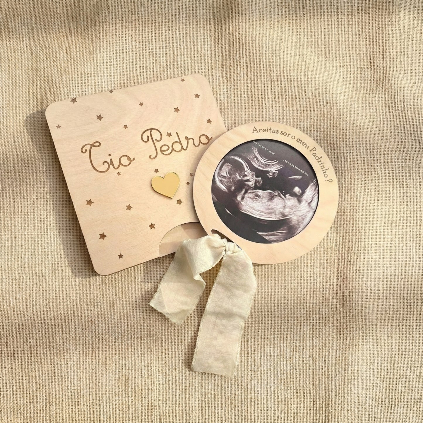 Pedido de Padrinhos "Caixa com Rodela"